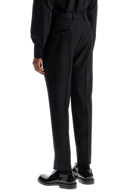 Tuxedo Trousers In Gab  - Black