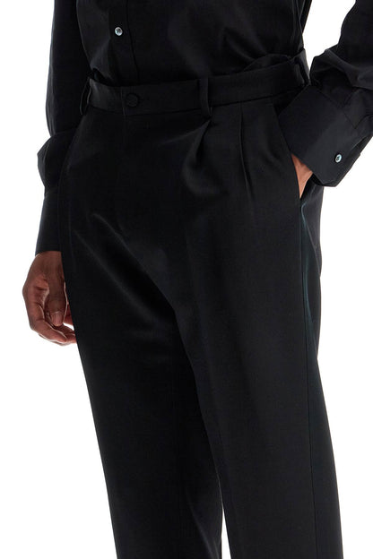 Tuxedo Trousers In Gab  - Black