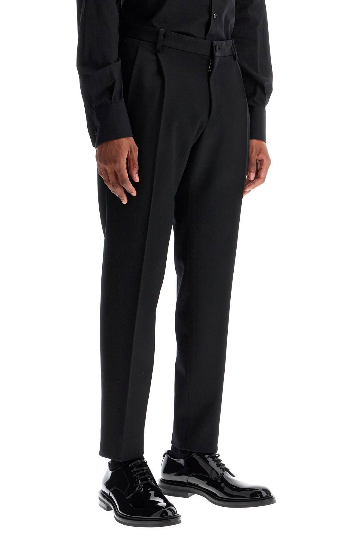 Tuxedo Trousers In Gab  - Black