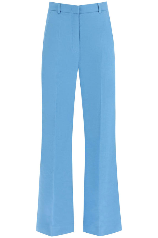 'grazia' Pants In Linen Blend  - Light Blue