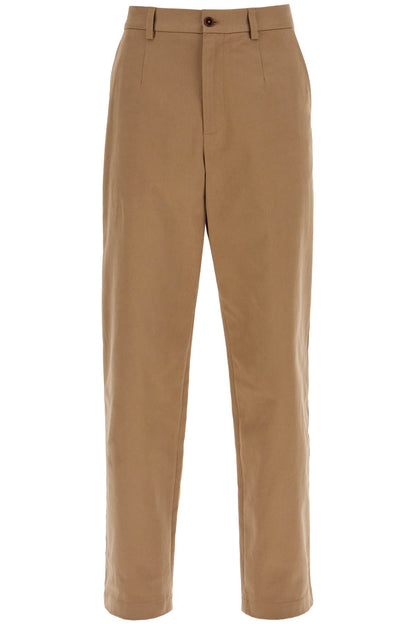 Straight Cotton Stretch Pants In 8  - Brown