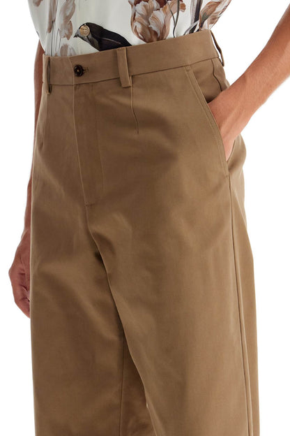 Straight Cotton Stretch Pants In 8  - Brown