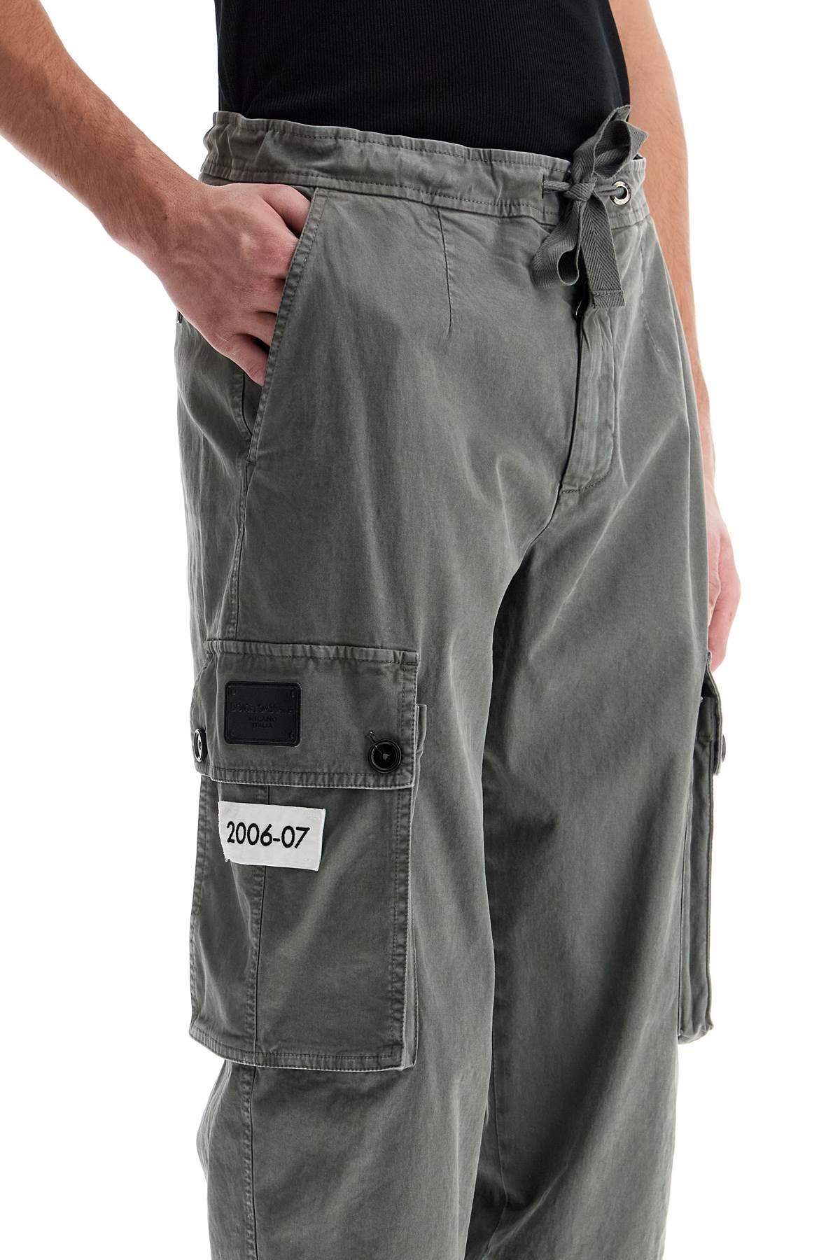 Re-edition Cotton Cargo Pants In  - Grey