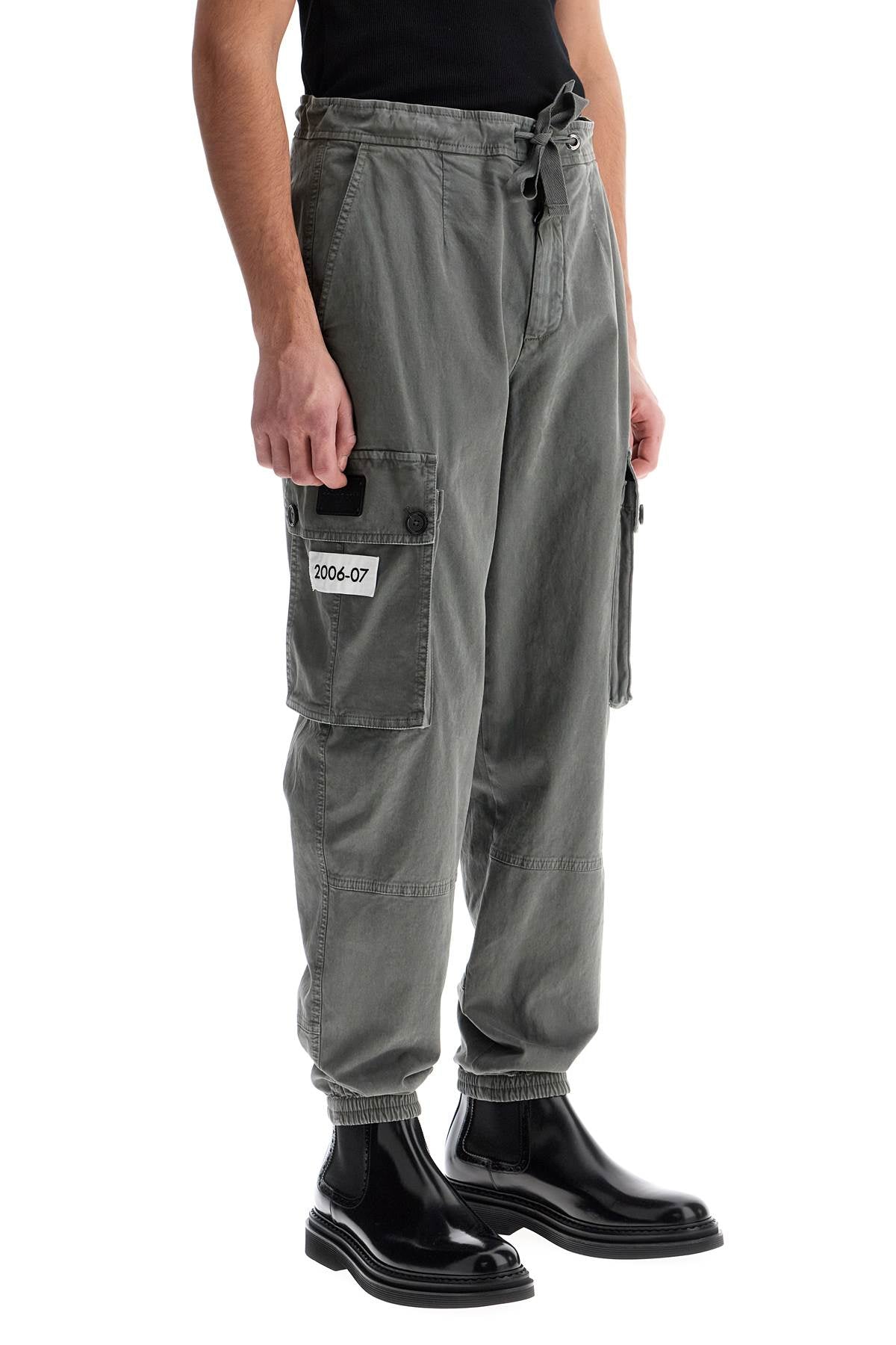 Re-edition Cotton Cargo Pants In  - Grey