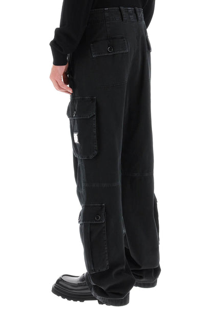 Wide-leg Cargo Pants  - Nero