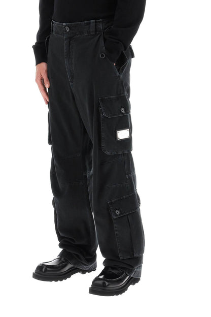 Wide-leg Cargo Pants  - Nero