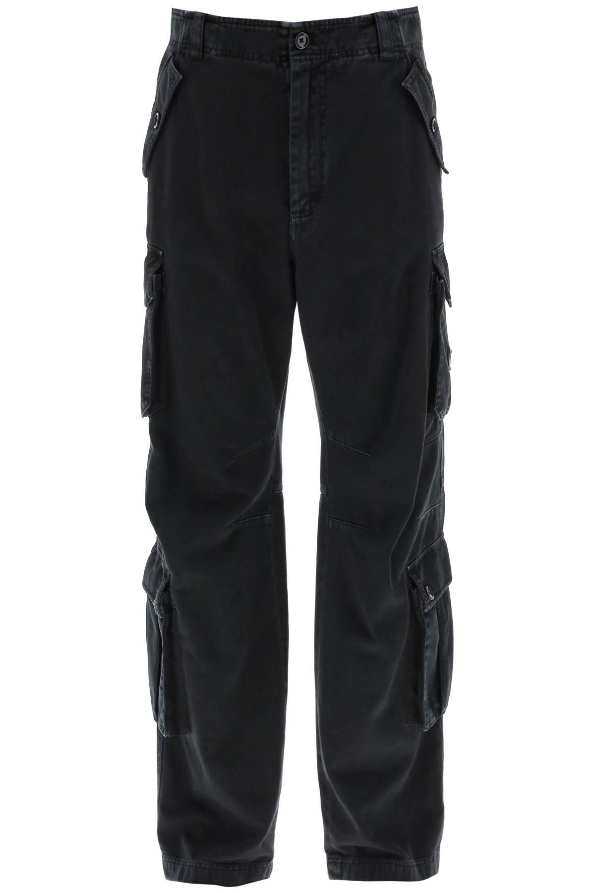 Wide-leg Cargo Pants  - Nero