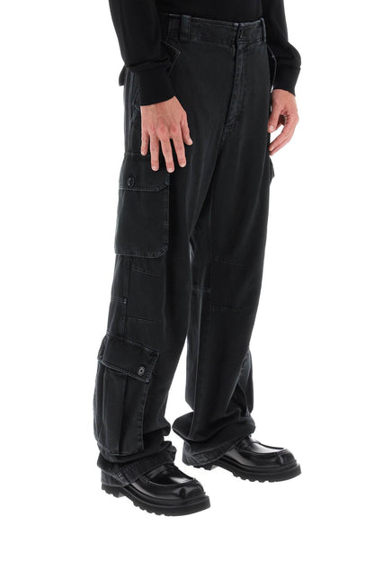 Wide-leg Cargo Pants  - Nero