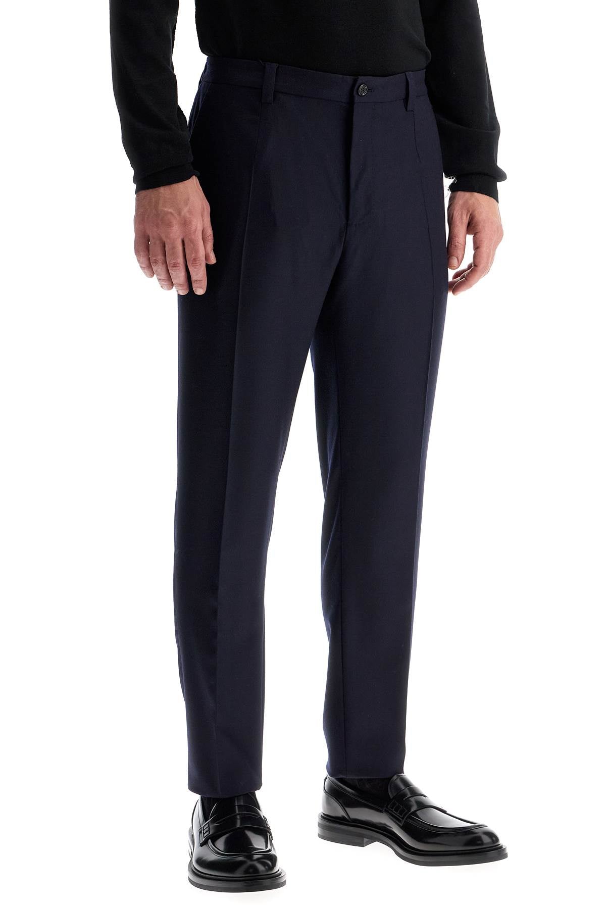 Tailored Flannel Trousers For  - Blue