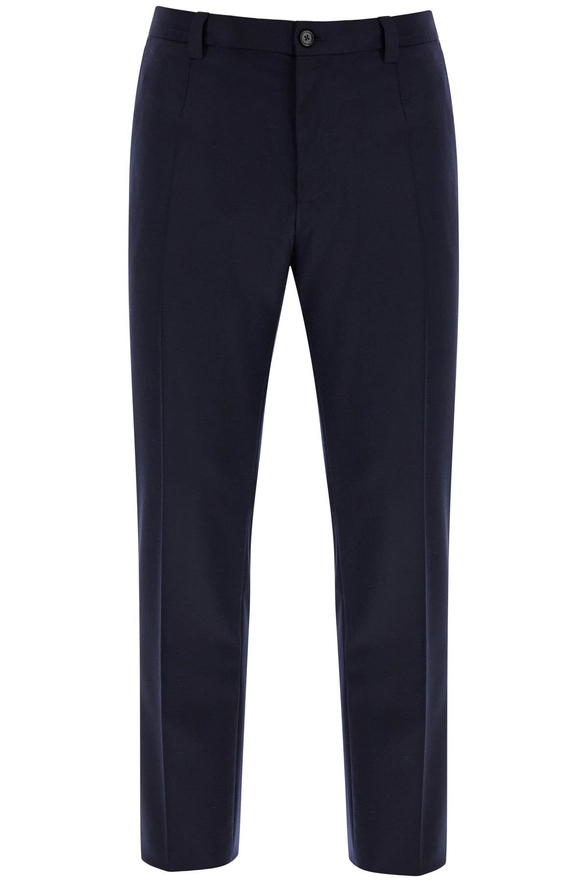 Tailored Flannel Trousers For  - Blue