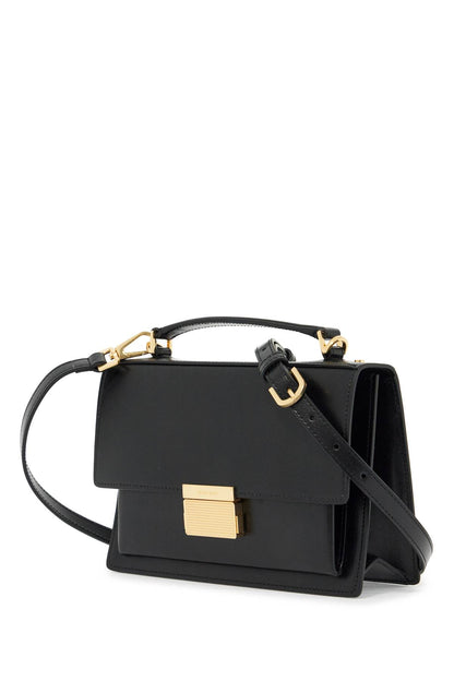 'venice Leather Handbag With Palmell  - Black