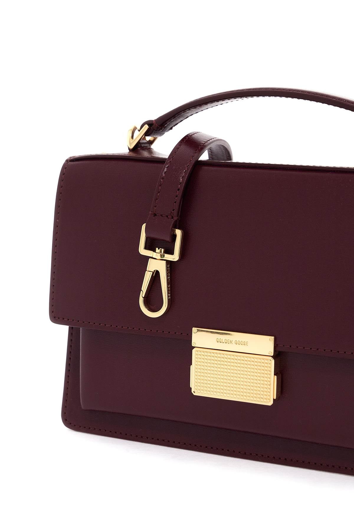 'venice Leather Handbag With Palmell  - Purple