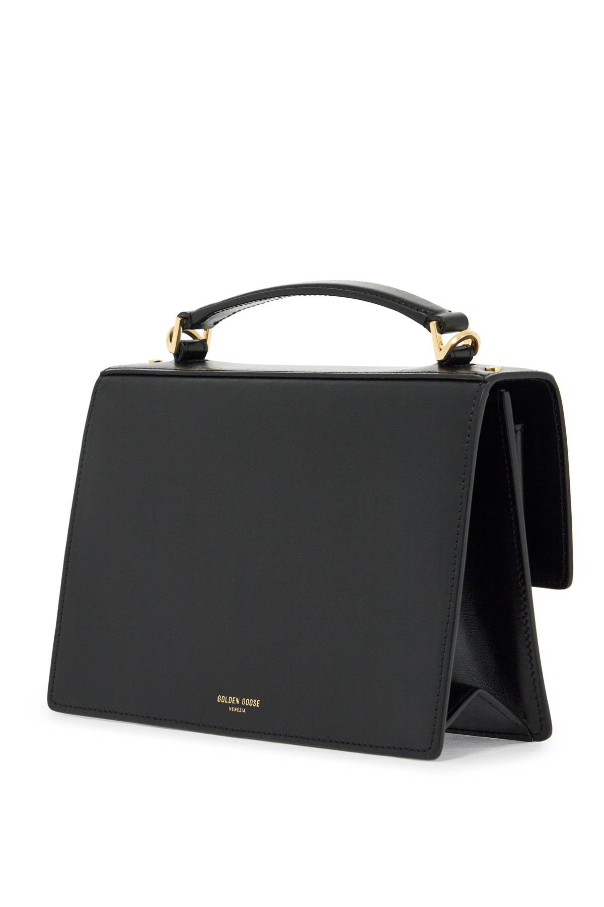 'venice Leather Handbag With Palmell  - Black