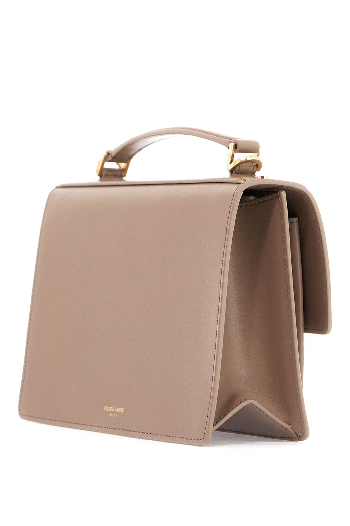 'venice Leather Handbag With Palmell  - Beige