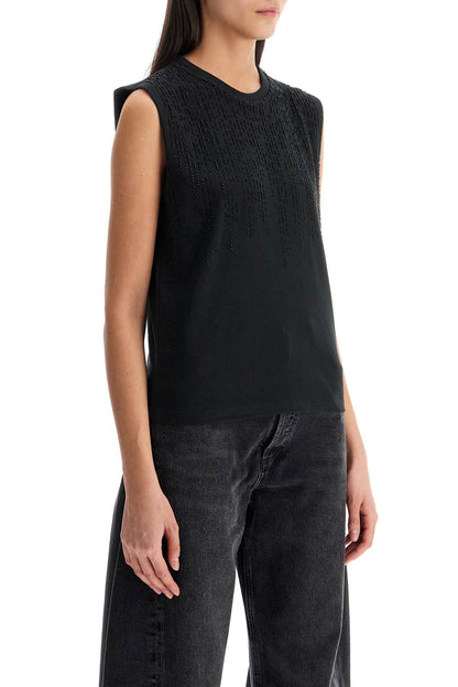 Sleeveless Top With  - Black