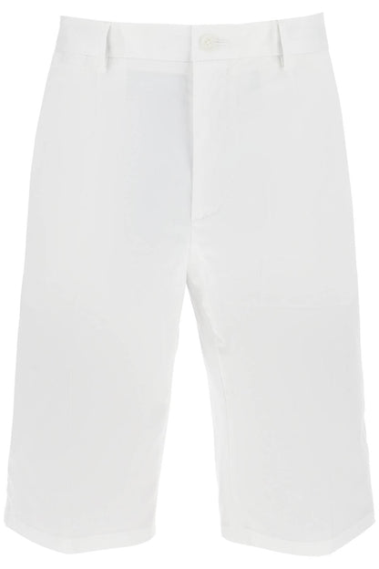 Stretch Cotton Bermuda Shorts  - White