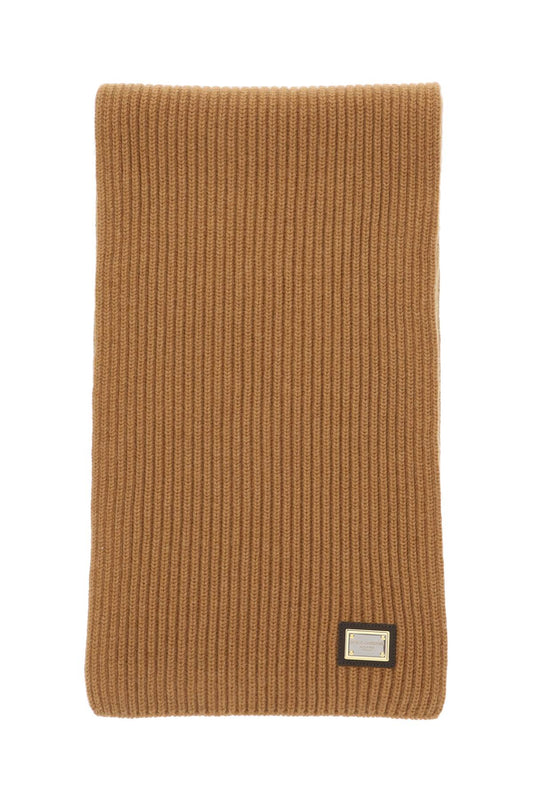 Ribbed Cashmere Scarf  - Marrone