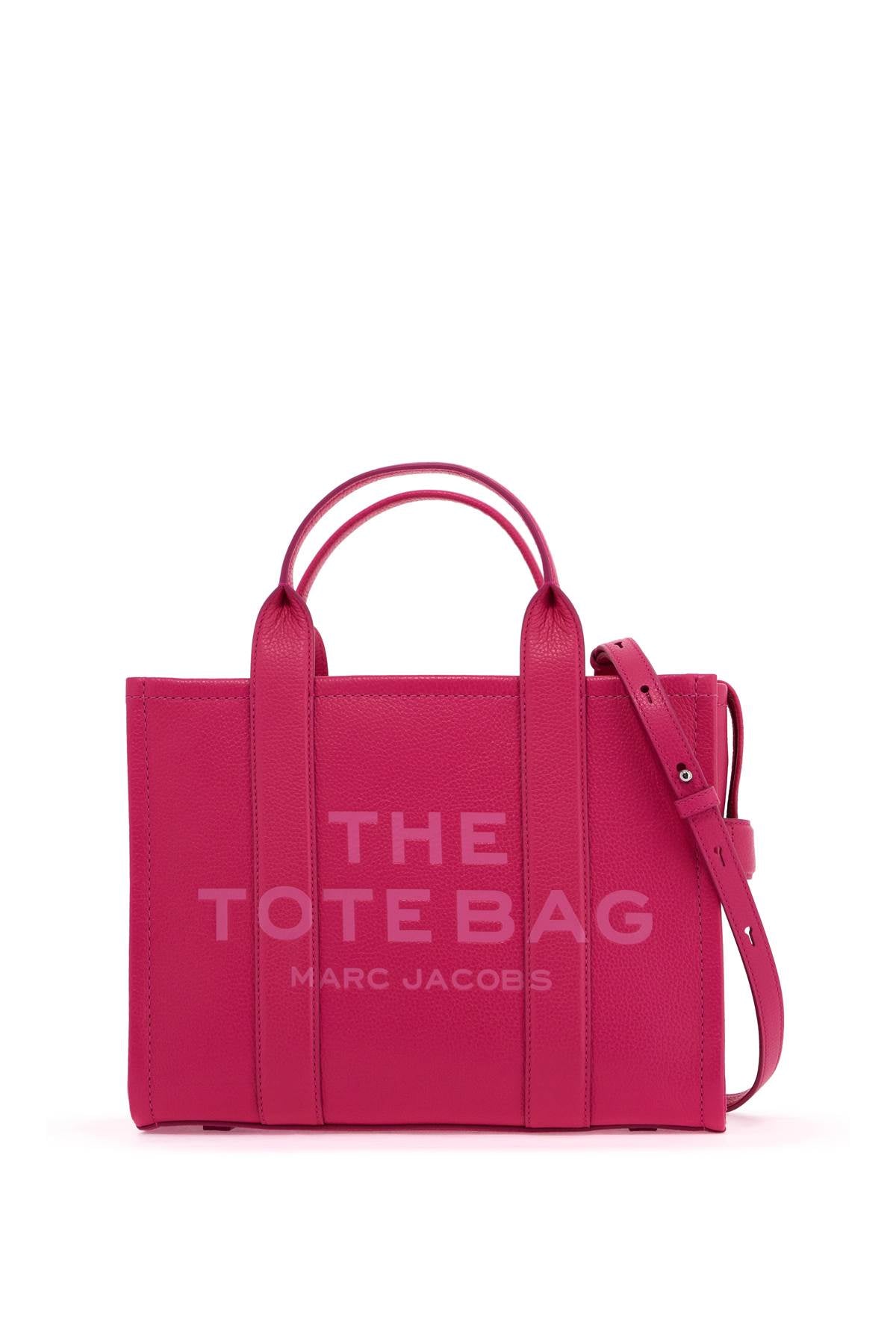 The Leather Medium Tote Bag  - Fuchsia