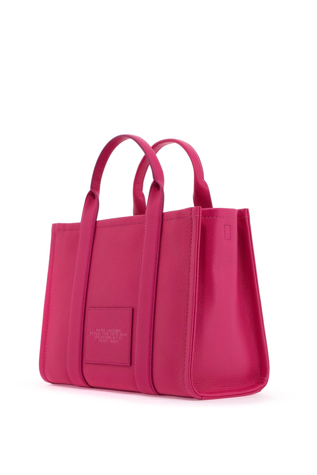 The Leather Medium Tote Bag  - Fuchsia