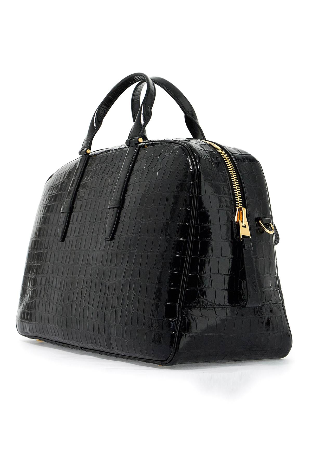 Embossed Crocodile Leather Buckley D  - Black