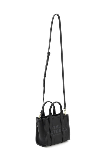 The Leather Mini Tote Bag  - Black