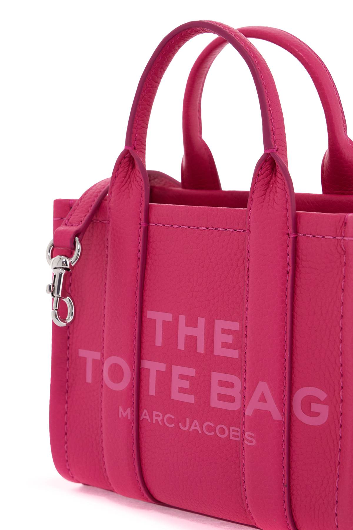 The Leather Mini Tote Bag  - Fuchsia