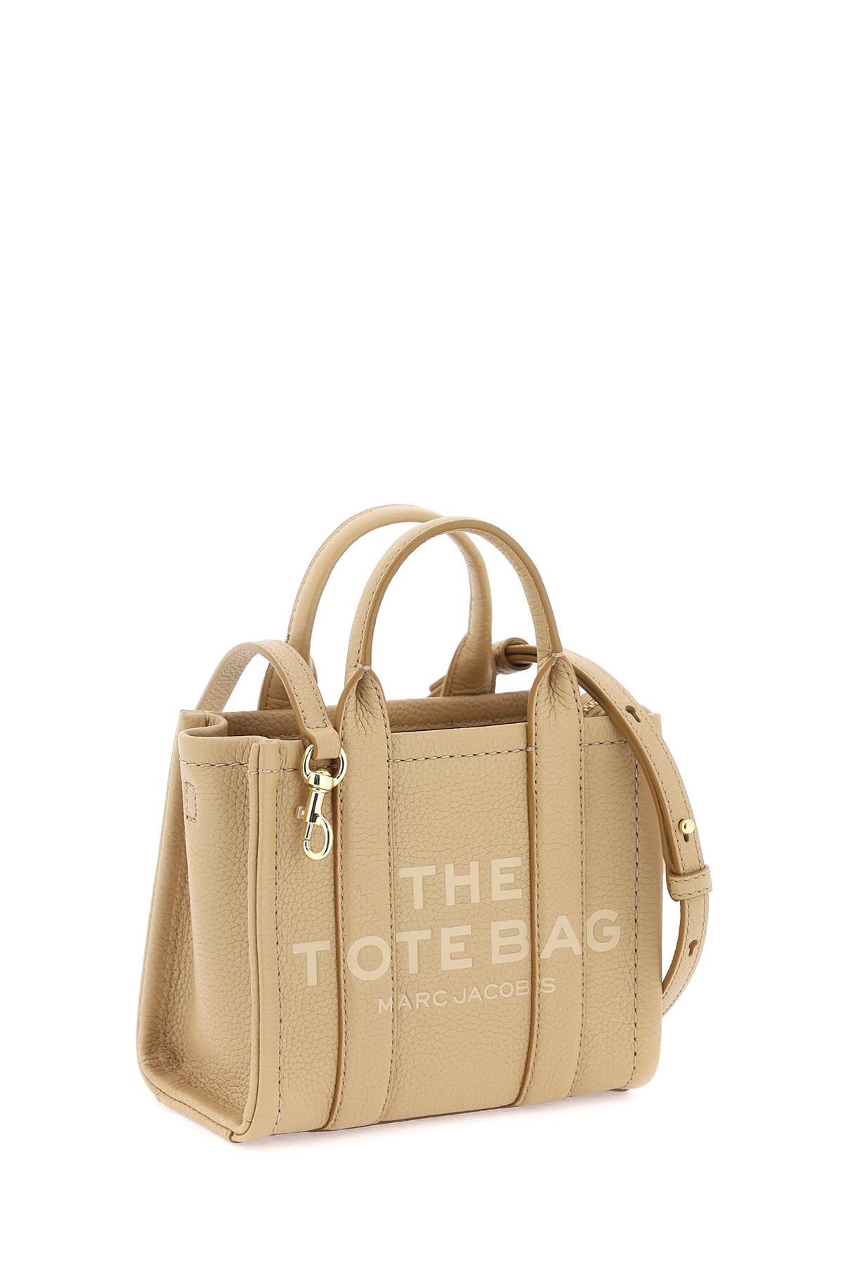 The Leather Mini Tote Bag  - Beige