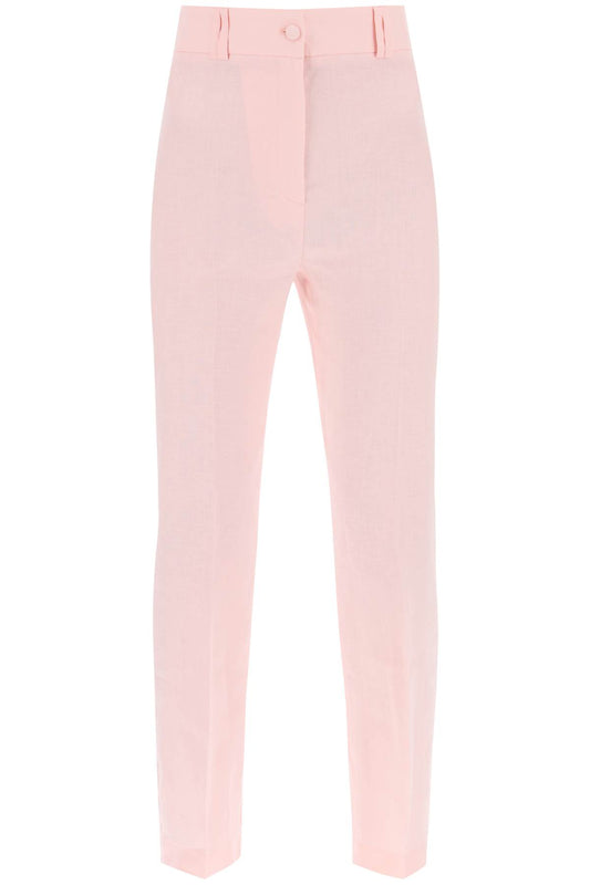 'loulou' Linen Trousers  - Pink