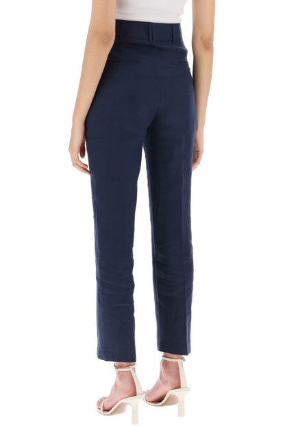 'loulou' Linen Trousers  - Blu