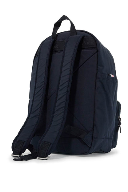 Technical Canvas Backpack With Branded Tape Trim  - Blue