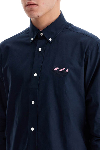 "oxford Shirt With Butterfly Embroidery Detail  - Blue