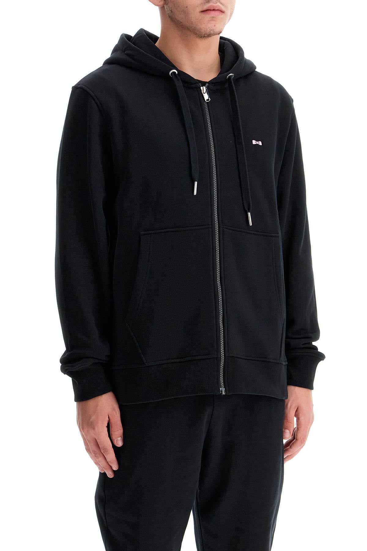 Cotton Hoodie With Hood  - Black