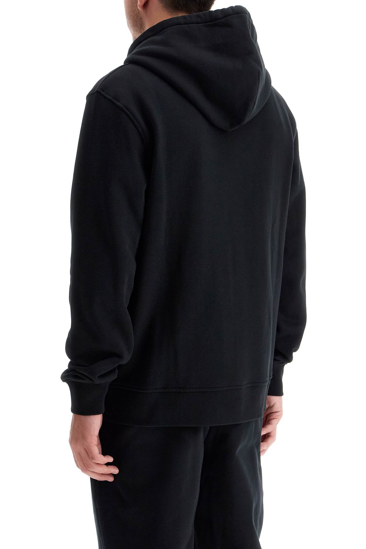 Cotton Hoodie With Hood  - Black