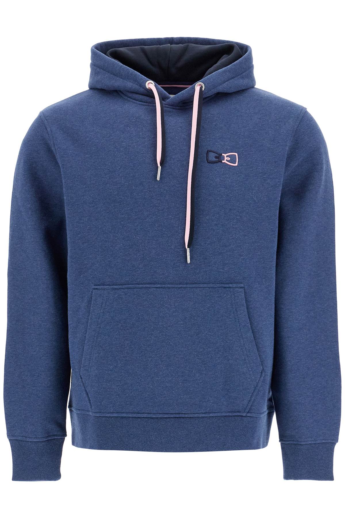 Hooded Sweatshirt With Embroidered Logo  - Blue