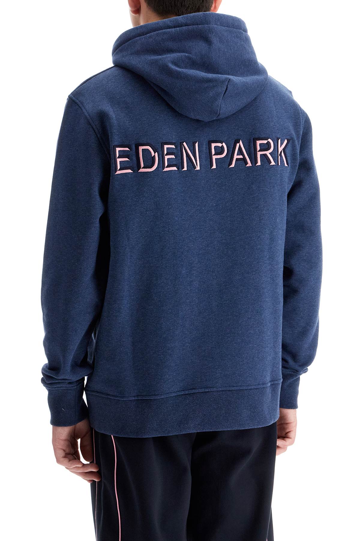 Hooded Sweatshirt With Embroidered Logo  - Blue