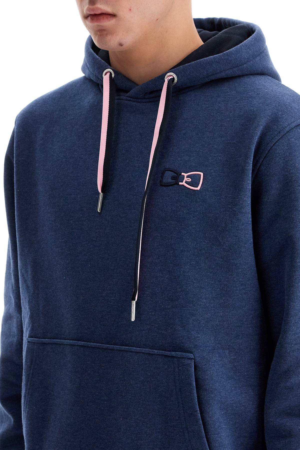 Hooded Sweatshirt With Embroidered Logo  - Blue