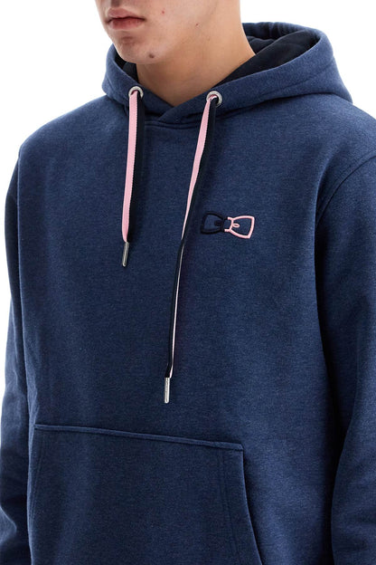 Hooded Sweatshirt With Embroidered Logo  - Blue