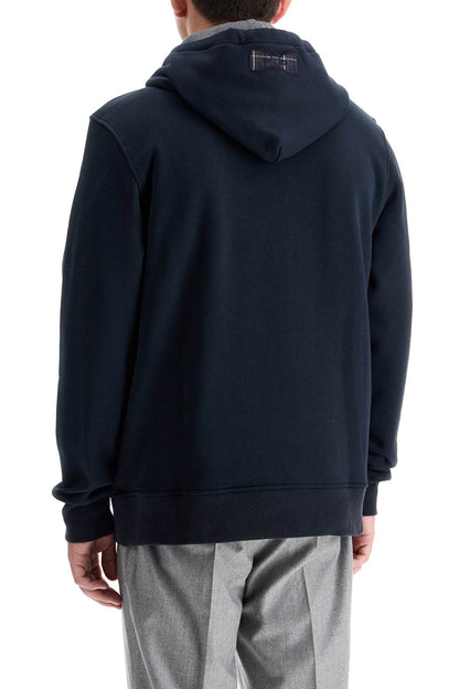 Hooded Sweatshirt With Logo Patch  - Blue