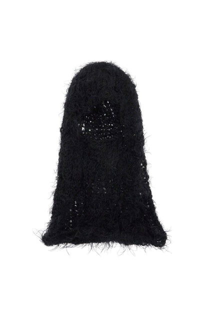 Distressed Wool Balaclava Helmet  - Black