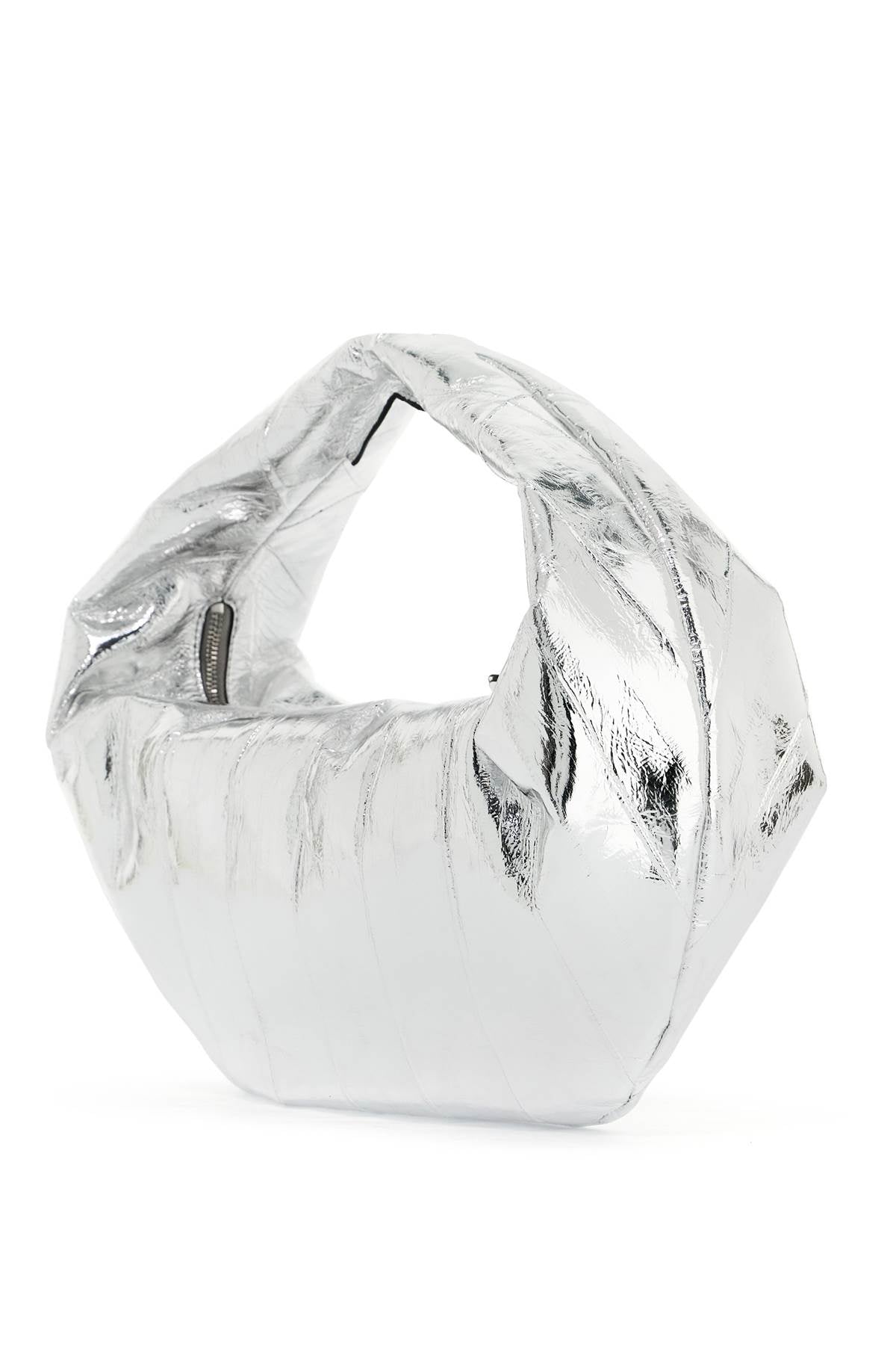 Medium Laminated Olivia Hobo Bag  - Silver