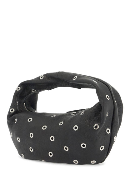 Medium Olivia Hobo Bag With Eyelets  - Black