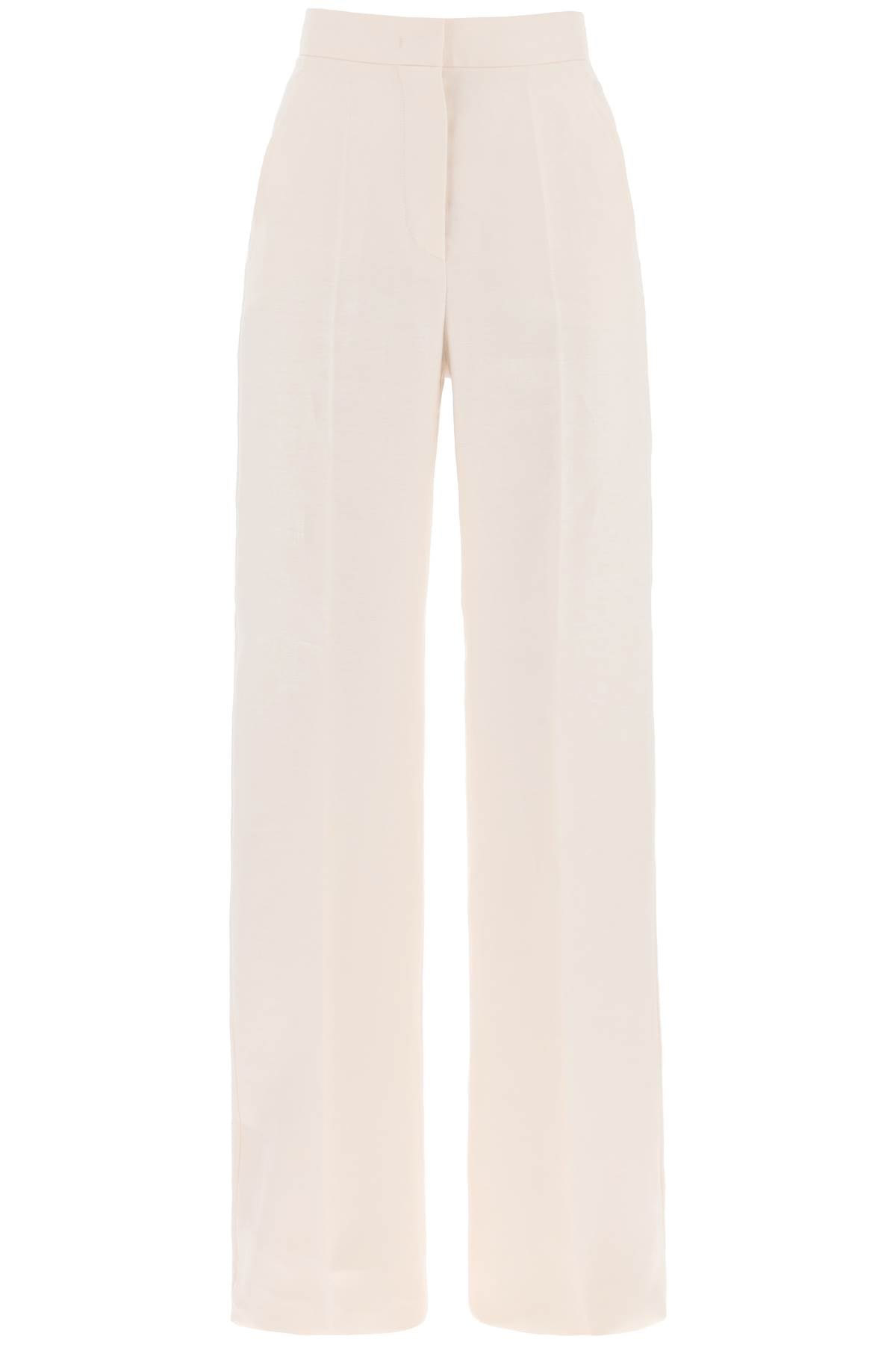 'hangar' Wide Leg Linen Pants  - Bianco