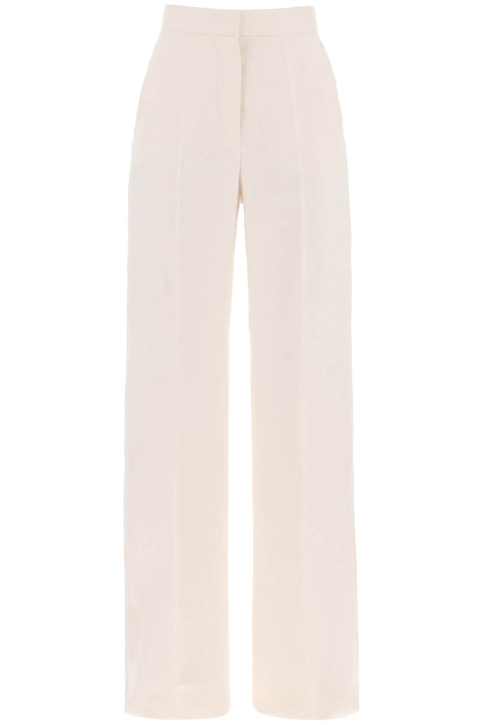 'hangar' Wide Leg Linen Pants  - Bianco