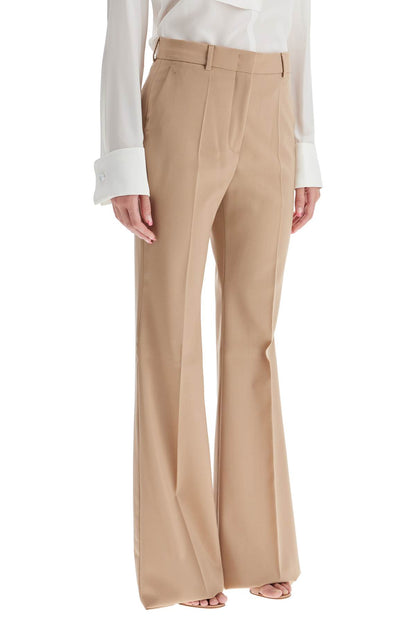 Flared Wool Stretch Pants  - Beige