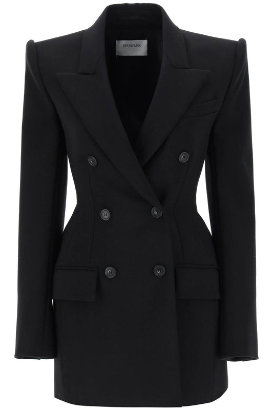 Harem Double-breasted Shaped Blazer  - Black