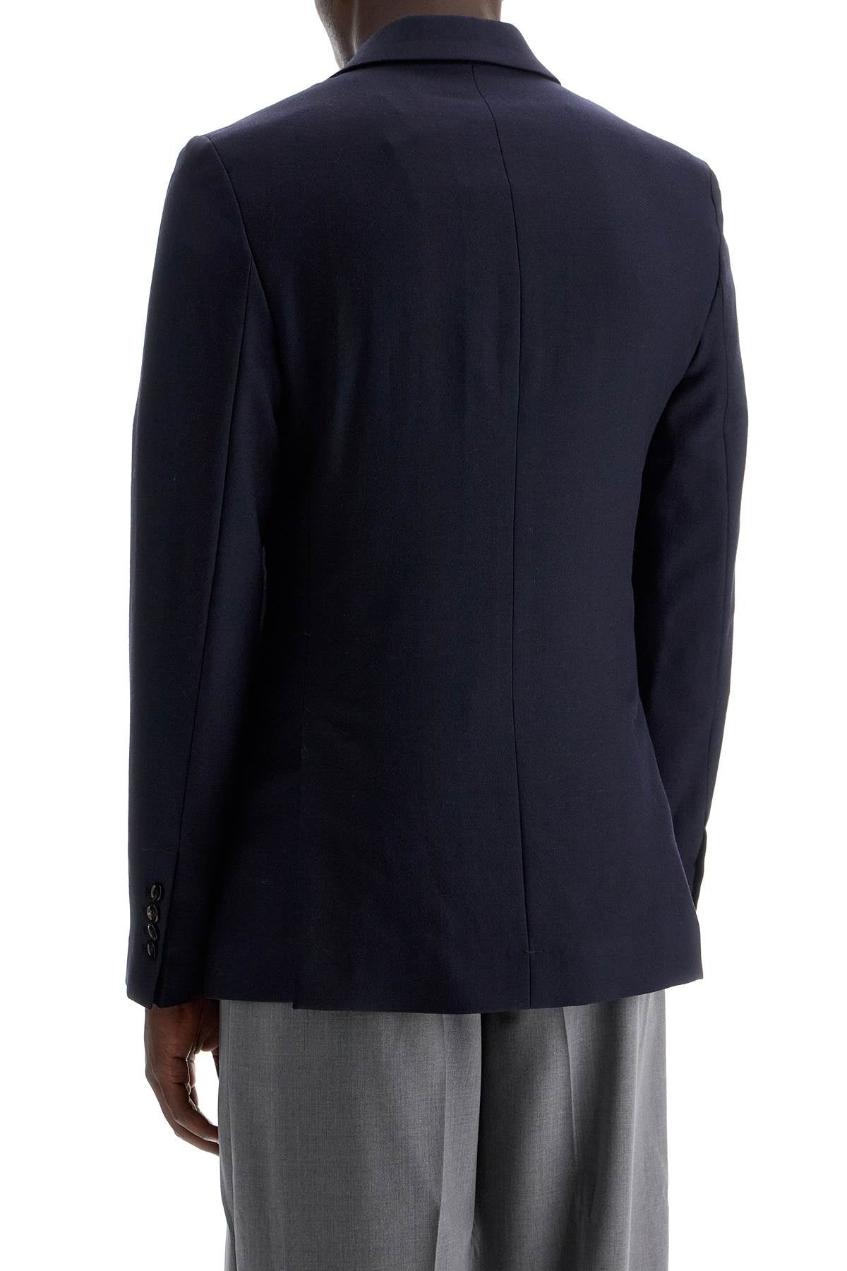 Double-breasted Wool Jacket  - Blue