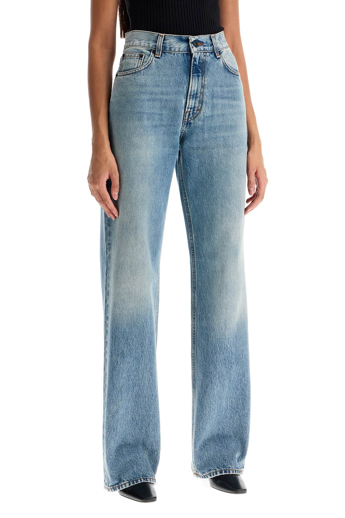 "korean Straight-cut Jeans  - Light Blue