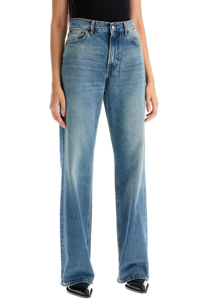 Korean Straight Leg Jeans  - Blue