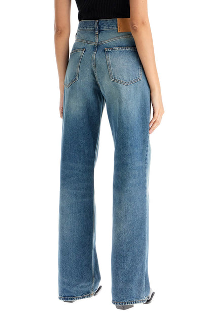 Korean Straight Leg Jeans  - Blue