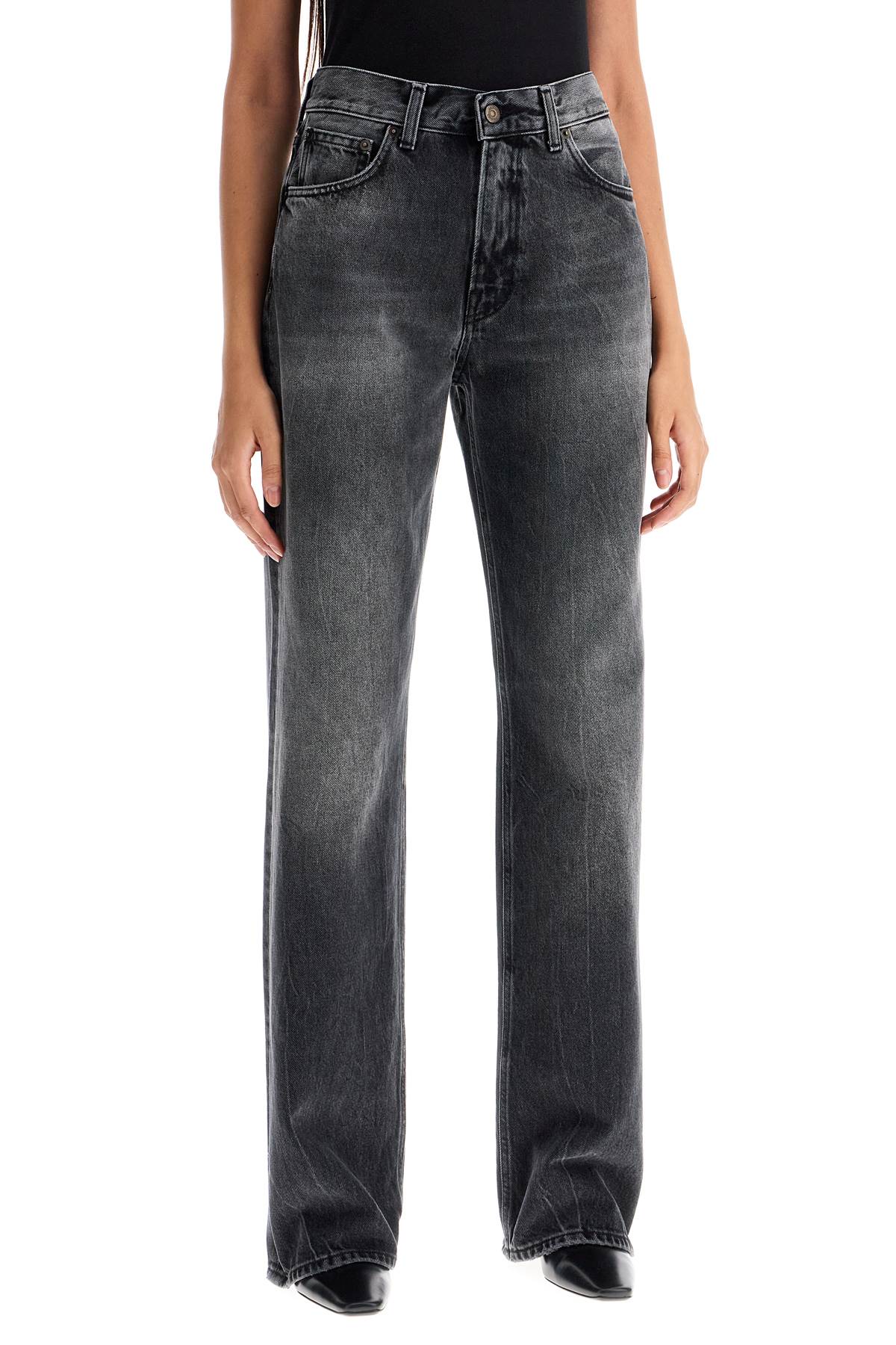 "korean Straight-cut Jeans  - Grey